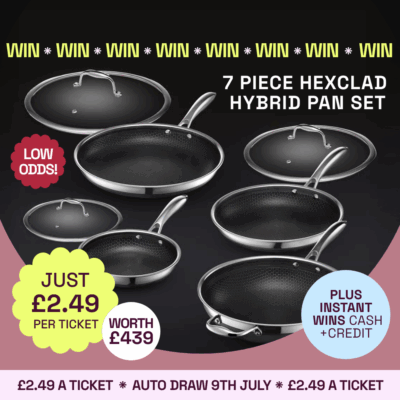 Hexclad Pans 7 piece set - AUTODRAW. GREAT ODDS!!