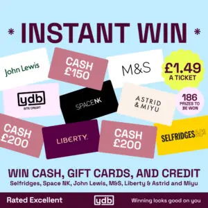 Instant wins - cash credit and cards for just £1.49