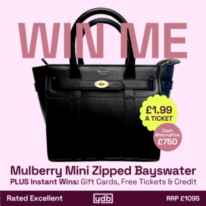 Win a MUlbery Zipped Bayswater, worth £1095 for just £1.99. Or take the £750 cash alternative!