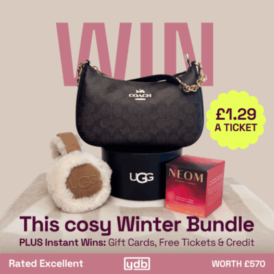 Win this cosy winter bundle featuring Coach, Jacquemus, Ugg and Neom for just £1.29.