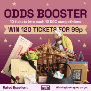 Christmas Odds Booster - Win 120 tickets for just 99p - 10 tickets into each 12 days of Christmas Competition!
