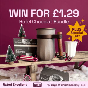 Win a Hotel Chocolat Bundle for just £1.29. We'll also give you a special gift if you win!