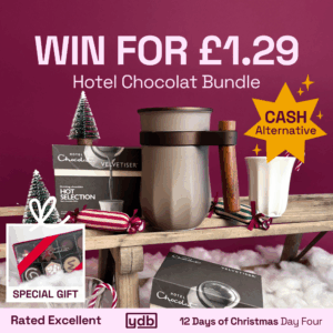 Win this Hotel Chocolate Bundle worth £187 for just £1.29 - and we'll through in a free box of Hotel Chocolat Goodies too!