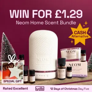 Win a Neom Home Scent Bundle for £1.29 in day 5 of our YDB Christmas Advent. Plus a special gift if you win!