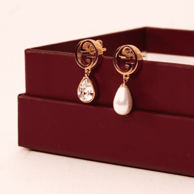 Gucci Earrings - Blondie Crystal & Pearl - Image 3