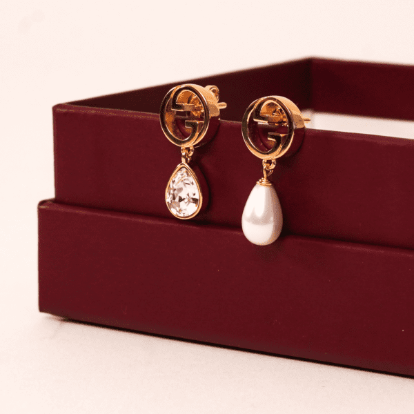 Gucci Earrings - Blondie Crystal & Pearl - RRP £310 - Image 3